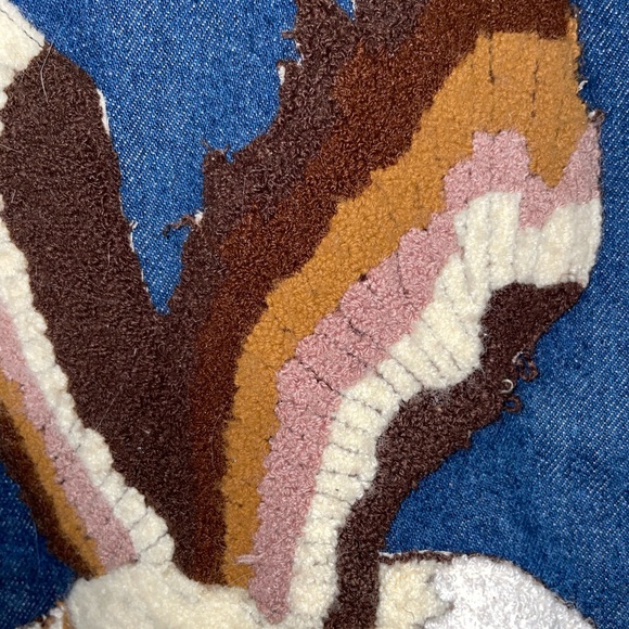 Wrangler Jean Jacket Custom Eagle Embroidery Authentic Jeans - Picture 11 of 12